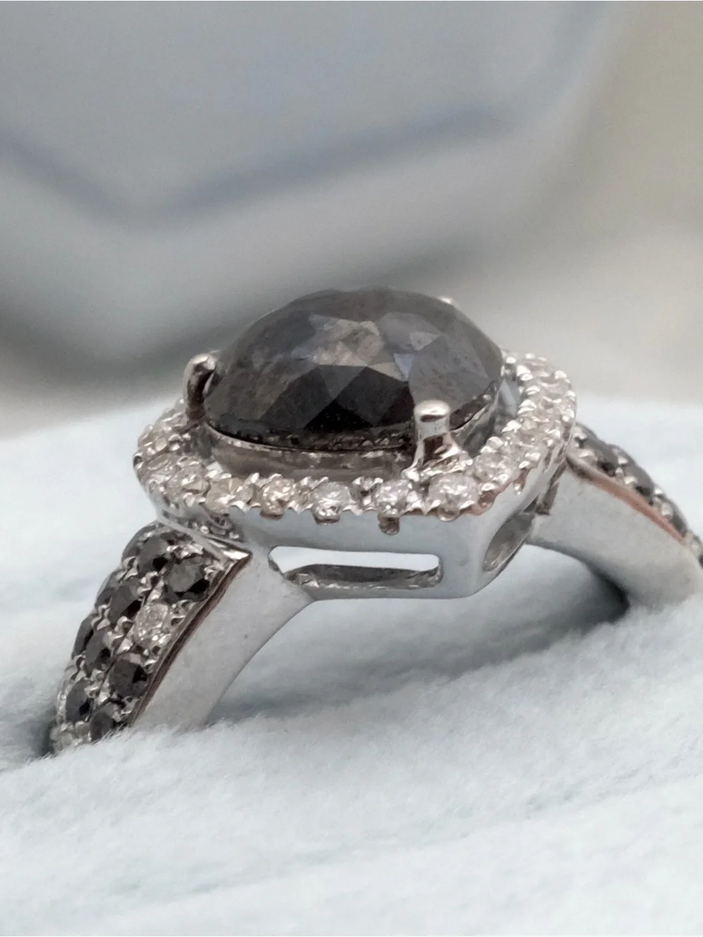 Black Diamond Ring | K18 White Gold